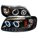 Ford Expedition 1997-2002 Black CCFL Halo Projector Headlights with LED Eyebrow