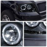 Lincoln Mark LT 2006-2008 Black Dual Halo Projector Headlights with LED