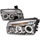 Dodge Charger 2006-2010 Clear CCFL Halo Projector Headlights with LED