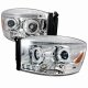 Dodge Ram 2500 2006-2009 Clear Halo Projector Headlights LED
