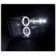 Dodge Ram 2009-2018 Clear Dual Halo Projector Headlights with LED