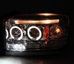 Dodge Dakota 2005-2007 Clear Dual Halo Projector Headlights with LED