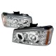 Chevy Avalanche 2003-2006 Chrome Halo Projector Headlights with LED