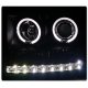GMC Sierra Denali 2008-2013 Black Projector Headlights Halo LED DRL