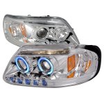 Ford Expedition 1997-2002 Clear CCFL Halo Projector Headlights with LED Eyebrow