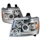 Chevy Avalanche 2007-2013 Clear Halo Projector Headlights LED Eyebrow