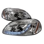 Honda Civic 1996-1998 Clear Projector Headlights with LED Daytime Running Lights
