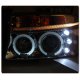 Dodge Dakota 1997-2004 Clear Dual Halo Projector Headlights with LED
