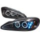 Pontiac Grand AM 1999-2005 Black Dual Halo Projector Headlights with LED