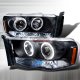 Dodge Ram 2002-2005 Black Dual CCFL Halo Projector Headlights with LED