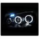 VW Rabbit 2006-2008 Black Halo Projector Headlights with LED