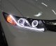 Honda Civic 2012-2013 Black Projector Headlights Halo LED DRL