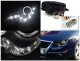 VW Passat 2006-2009 Black Projector Headlights Halo LED DRL