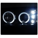 Chevy Impala 2000-2005 Black Dual Halo Projector Headlights with LED