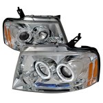 Lincoln Mark LT 2006-2008 Clear Dual Halo Projector Headlights with LED