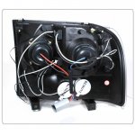 Ford F350 Super Duty 1999-2004 Black Dual Halo Projector Headlights with LED