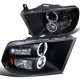 Dodge Ram 2009-2018 Black Dual Halo Projector Headlights with LED