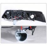 Ford Mustang 1999-2004 Clear Dual Halo Projector Headlights with LED