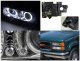 Chevy 1500 Pickup 1988-1998 Clear Projector Headlights with Halo and LED