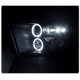 Dodge Ram 2009-2018 Black Dual Halo Projector Headlights with LED