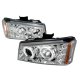 Chevy Silverado 2500 2003-2004 Chrome Halo Projector Headlights with LED