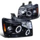 Chevy Avalanche 2007-2013 Smoked Halo Projector Headlights LED Eyebrow