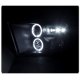Dodge Ram 3500 2010-2018 Black Dual Halo Projector Headlights with LED