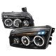 Dodge Charger 2006-2010 Black CCFL Halo Projector Headlights with LED