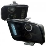 Ford Mustang 2005-2009 Smoked Halo Projector Headlights with LED