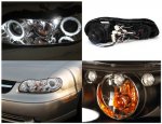 Chevy Malibu 1997-2003 Clear Dual Halo Projector Headlights with LED