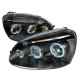 VW Jetta 2006-2009 Black Dual Halo Projector Headlights with LED