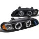BMW 5 Series 2001-2003 Black Halo Projector Headlights with LED