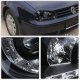 VW Golf 1999-2005 Black Projector Headlights with LED Daytime Running Lights