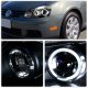 VW Rabbit 2006-2008 Black Halo Projector Headlights with LED