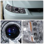 Ford Mustang 1999-2004 Clear Dual Halo Projector Headlights with LED