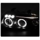 Audi A4 2000-2001 Black Halo Projector Headlights with LED