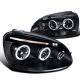 VW Jetta 2006-2010 Black Halo Projector Headlights with LED