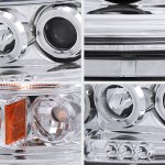 Dodge Dakota 2005-2007 Clear Dual Halo Projector Headlights with LED