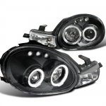 Dodge Neon 2000-2002 Black Dual Halo Projector Headlights with LED