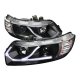Honda Civic Coupe 2006-2011 Black Projector Headlights LED Strip