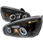 Chevy Malibu 2004-2007 Black Dual Halo Projector Headlights with LED