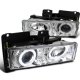 Chevy 2500 Pickup 1988-1998 Clear Projector Headlights with Halo and LED