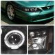 Ford Mustang 1994-1998 Black Halo Projector Headlights with LED