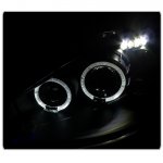 Ford Focus 2000-2004 Black Dual Halo Projector Headlights with LED