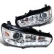 Mitsubishi Lancer 2008-2017 Chrome Projector Headlights LED DRL