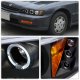Honda Accord 1994-1997 Black Halo Projector Headlights with LED