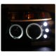 Dodge Durango 1998-2003 Black Dual Halo Projector Headlights with LED