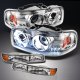 GMC Yukon 2000-2006 Clear CCFL Halo Headlights and Bumper Lights Set