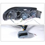 Chevy Impala 2000-2005 Black Dual Halo Projector Headlights with LED