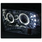 Ford F350 Super Duty 1999-2004 Clear Dual Halo Projector Headlights with LED